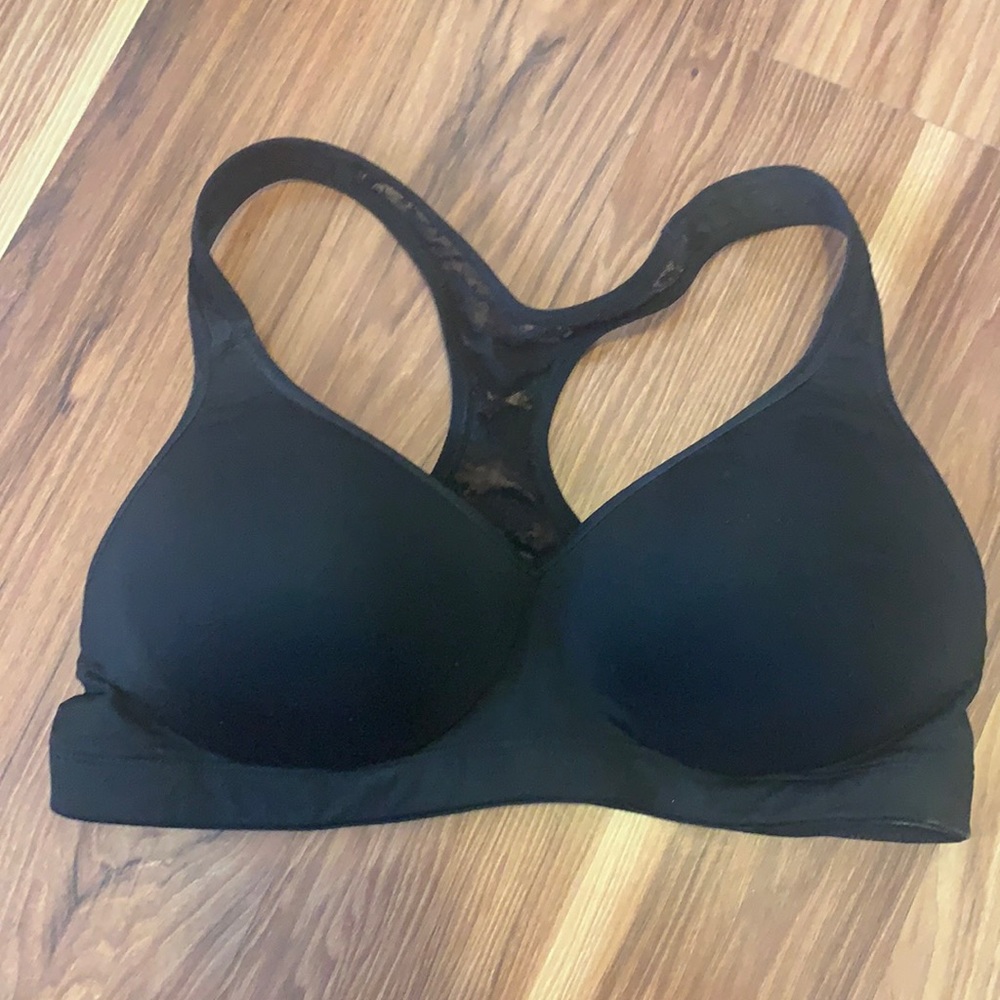 Black Sports bra w/lace detailing